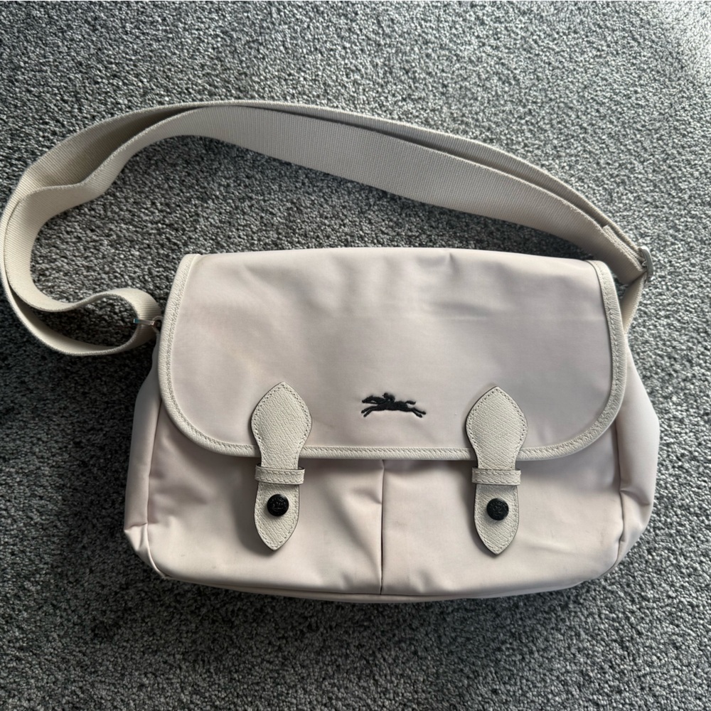 Longchamp Le Pilage messenger crossbody leather /canvas/weebbing